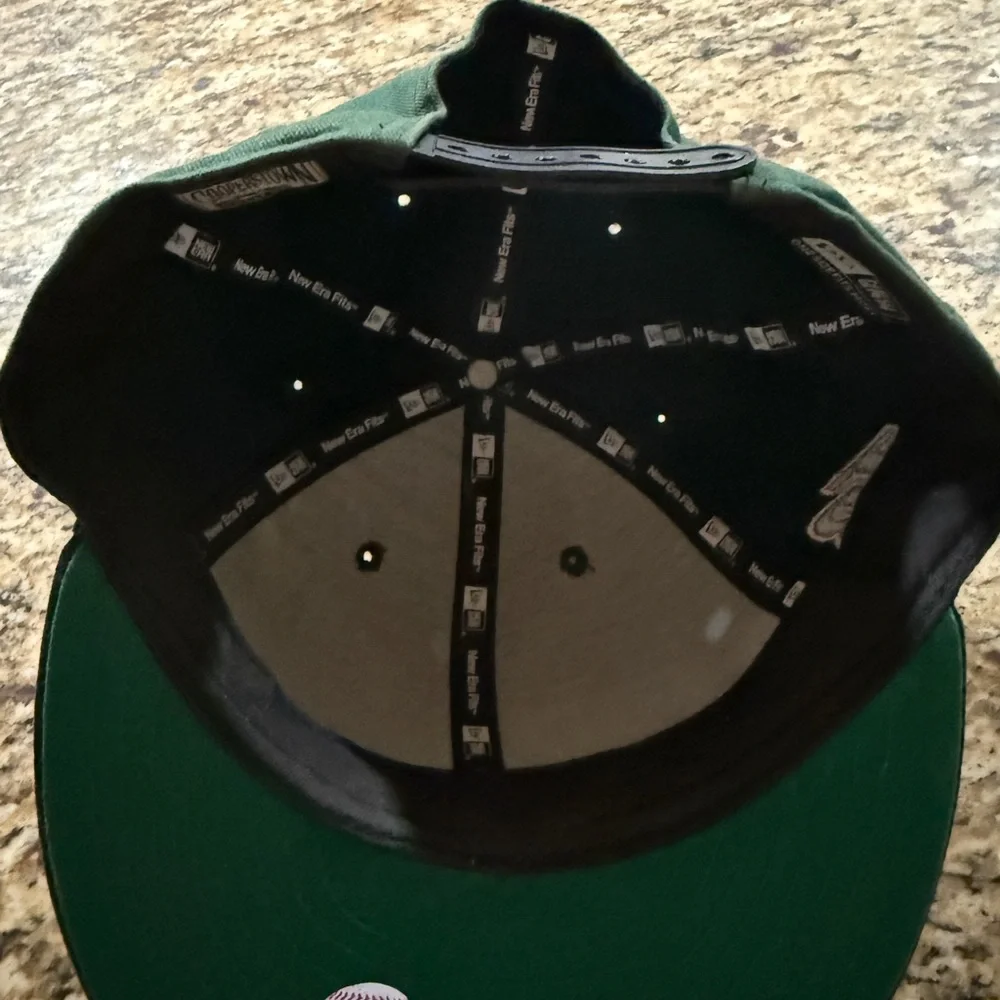 Green and Black Party Hat with Flat Brim and Logo